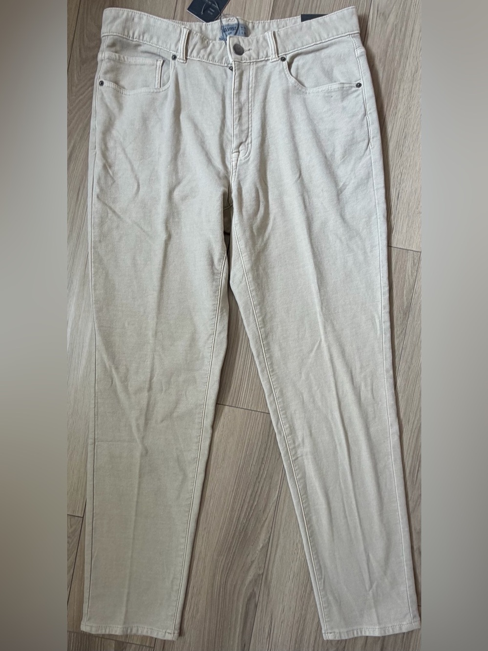 VRST Men's Crossover Flex Denim Jeans 5 Pocket Stone Quarry Beige 35X32 Slimfit